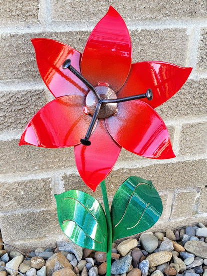 Picture of 22-Short PM Poinsettia Red Steel Mini Flower