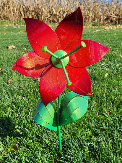 Picture of 22-Short PM Poinsettia Traditional RED/Green  Mini Flower