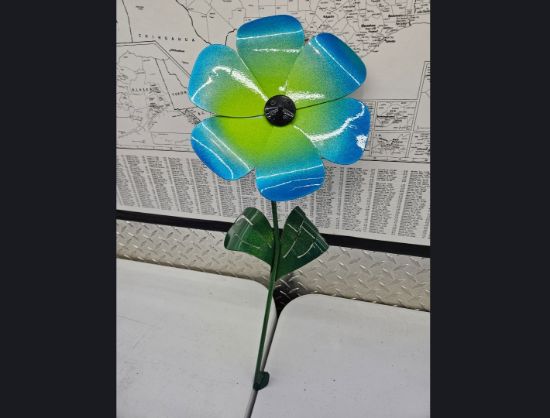 Picture of 22-Short Poppy  Bright Lime Blue Black Center
